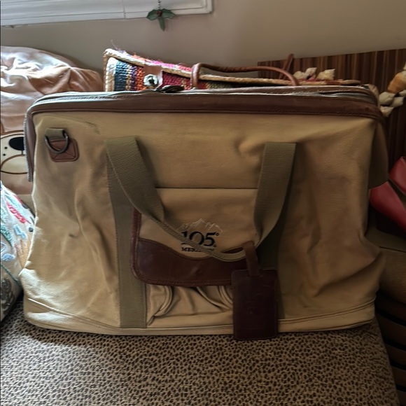 Vintage Khaki and Brown Men's Bag